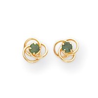 Buy 14k Emerald Love Knot Earrings SE590 by Accent on Gold