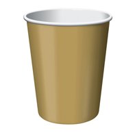 Creative Converting Paper Hot/Cold Cups, 9-Ounce., Glittering Gold Color, Package Of 24,   (Pack of 5)