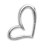 Rhodium Plated Open Floating Heart Slide