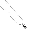 Black Number - 5 Snake Chain Charm Necklace [Jewelry]