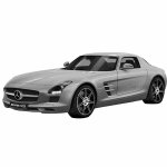 1:28 R/c Mercedes-benz Slr Car Led Lights Radio Controlled With Remote New