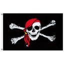 Jolly Roger Skull and Crossbones Red Hat Pirate Flag 36 X 60