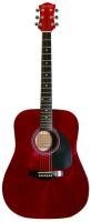 Main Street Dreadnought Acoustic Transparent Red