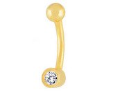 14kt Gold Bezel Set Diamond Belly Ring (.09 ct