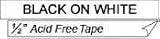 Electronics : Brother 1/2 Inch x 26.2 Feet Black on White Acid Free Tape (TZAF231)