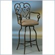 Magnolia Rust 26" Swivel Counter Stool w/ Arms in Moccasin Suede Fabric