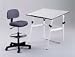 Horizon Folding Drawing Table Base, 29 to 45 High, White Tubular Steel