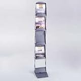 Safco 4132GR Portable folding double-sided 6-pocket literature display, steel, metallic gray
