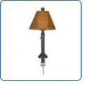 Tahiti Bronze Umbrella Table Lamp With Walnut Shade