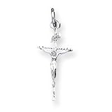 Sterling Silver Crucifix Pendant with 20 Inch Sterling Silver Chain