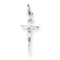 Sterling Silver Crucifix Pendant with 20 Inch Sterling Silver Chain