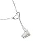 White Ice Skates Heart Lariat Charm Necklace [Jewelry]