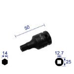 ナック　ヘキサゴンレンチソケット　ショートタイプ　差込角１２．７ｘ対辺１４ｍｍ