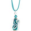 Review   / Aqua RIBBON SWIRL Stone Adjustable Choker Necklace