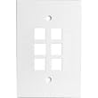 Channel Vision Oversized Single Gang Plate - 6 Jack, White