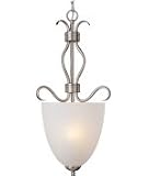 Maxim Lighting 10130ICSN Basix - Two Light Entry Foyer Pendant, Satin Nickel Finish with Ice Glass