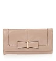 Metal Bow Foldover Flap Purse