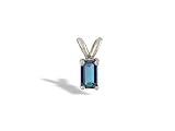 14K White Gold Emerald-cut Created Alexandrite Pendant