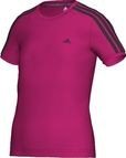 Adidas Kinder T-Shirt Yg 3S Ess, radiant pink f10/dark shale, 110, P90641