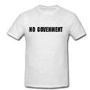 NO GOVERNMENT - Political Gear - Heather Grey or White T-shirt