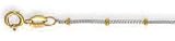 14k Two-Tone 1 mm Saturn Link Anklet - 10 Inch