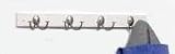 Spectrum 80078 Stratford Wood Rack with 4 Double Satin Nickel Hooks, White