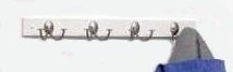 Spectrum 80078 Stratford Wood Rack with 4 Double Satin Nickel Hooks - White
