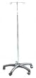 Deluxe Stainless Steel I.V. Pole With Aluminum Base, 5-Leg Deluxe Stainless Steel I.V. Pole With Aluminum Base, 5-Leg