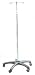 Deluxe Stainless Steel I.V. Pole With Aluminum Base, 5-Leg