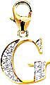 Letter G, 14K Gold Diamond Charm