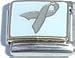   - Clearly Charming Gray Ribbon Diabetes, Brain Cancer Awareness Italian Charm