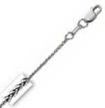 14k White Gold Round 16 Inch X 1.4 mm Wheat Chain Necklace