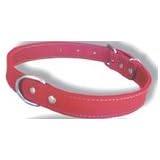 16 inch Red Leather dog collar - one of our dog collars in leather by Pet Jewelry