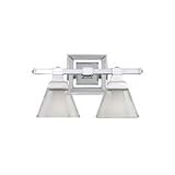 Sea Gull Lighting 40040-05 Buckingham Two-Light Vanity, Chrome Finish with Clear Highlighted Satin Etched Glass