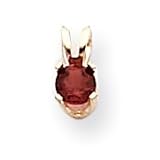14k 4mm Round Garnet Birthstone Pendant XBE204