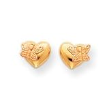 Sardelli - 14kt Gold Two-Tone Heart w/Butterfly Earrings