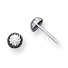 14k White Gold Polished Diamond-Cut Half Ball Post Earrings