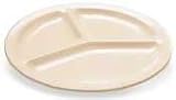 Carlisle, 3 Compartment Plate, Tan, 8-3/4'' diameter, 12/CS
