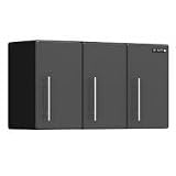 Ulti MATE Garage - 3-Door Hanging Wall Cabinet (Graphite/Black) (22H x 35.25W x 12.50D)