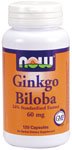 Ginkgo Biloba by NOW Foods - (60mg - 120 Vegetarian Capsules)