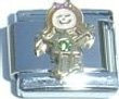 Clearly Charming August Peridot Color Girl Child Baby Birthstone Italian Charm