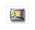 Letter Danish AE No Color Classic Gold, Italian Charm by Nomination Charms