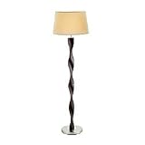 Helix Floor Lamp - Satin Steel and Wood Frame