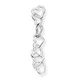 Sterling Silver Drop Heart Link Earrings