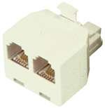 GE TL96104 Telephone Duplex Wall Jack Adapter (Almond)