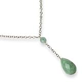 Sterling Silver Amazonite Drop Necklace - 16 Inch