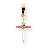14k Small GH/I1 Diamond Cross Pendant