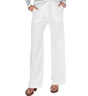 Linen Blend Wide Leg Trousers