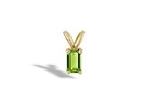 14K Yellow Gold Genuine Emerald-cut Peridot Pendant