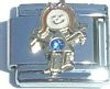 Clearly Charming September Sapphire Color Girl Child Baby Birthstone Italian Charm
